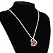 ZJchao 24K Women Red Gold Rose Pendant Necklace Her Plated Rhinestone Heart Shaped Present for Wife Girlfriend Valentine's Day, Great Anniversary, Birthday, Wedding