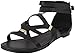 Breckelles Women's Ruby-61 Strappy Synthetic Flats Gladiator Back Zipper Sandals