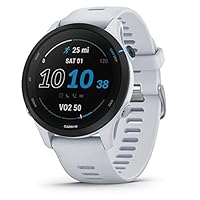 Garmin Forerunner® 255 Music, GPS Running Smartwatch with Music, Advanced Insights, Long-Lasting Battery, White