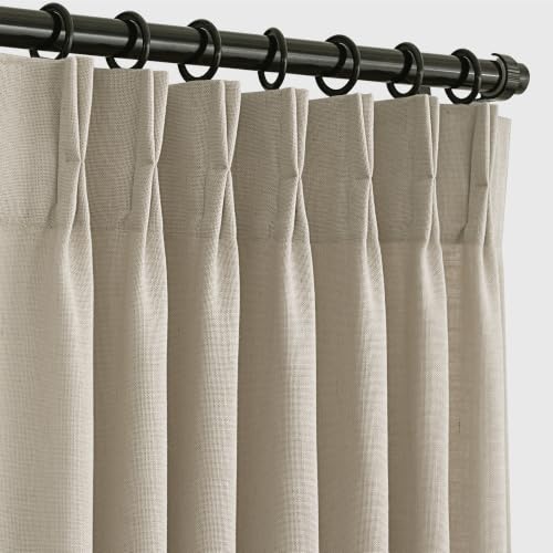 Taupe Linen Pinch Pleated Curtains 96 inch