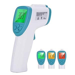 Lrady No-Touch LCD Infrared Forehead Body Thermometer for Adults Bady Kids, Fever Ear Food Meat Thermometer Gun, 0.5s Instant Read, 5-15cm Distange Range