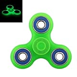Tri Fidget Hand Spinner - fidget work Ultra Fast Bearings - Finger Toy, Great Gift (GLOW-BLUE)