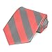 tiemart Striped Tie (Coral and Gray)