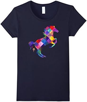 Women's Colourful Horse Shirt for girls, women and men Medium Navy