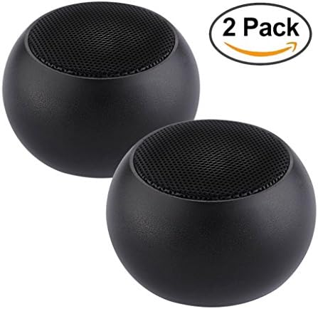 Wireless V4.1 Bluetooth Speaker Mini Metal Body, Rechargeable 400mAh Battery/Built-in Mic/Dual-Driver Portable Wireless Speaker with Low Harmonic Distortion and Superior Sound - 2 Pack