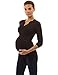 PattyBoutik Mama Notch Neck Long Sleeve Maternity Blouse Top