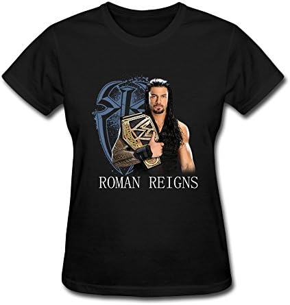 FUNSHIN Women's WWE Roman Reigns 2015 Boxing Heavyweight Champion T-shirt Black XXL