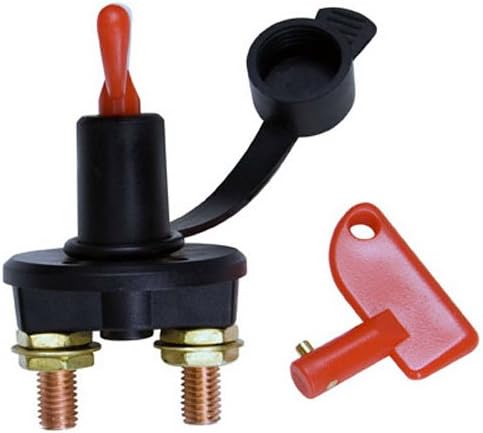 Uriah ProductsUV418600 Battery 2 Keys Cut-Off Switch, 12V DC, 50A, Black/Red