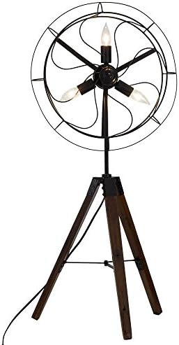 Starfish Steampunk Reclaimed Wood Fan Table Lamp