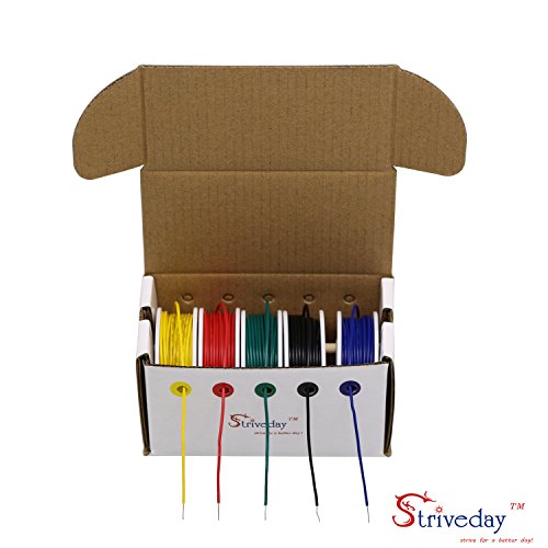 Striveday™ 20 AWG Hook Up Wire 1007 PVC Solid wire Kit box Electric wire 20 gauge 300V Cable (19.6ft Each Color) - Thumbnail 3
