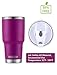 DYNAMIC SE 30oz Tumbler Double Wall Stainless Steel Vacuum Insulated Travel Mug with Splash-Proof Lid Metal Straw and Brush (Fuchsia)