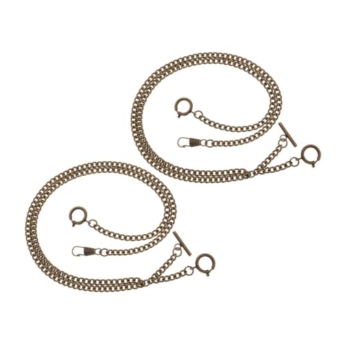 VANZACK 2Pcs Vintage Pocket Watch Chain Durable Metal Decorative Hanging Chain for Men Accessory for Clothing and DIY Projects