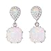Hithop Fashion Women 925 Sterling Silver FWhite Fire Opal Ear Earrings Wedding Jewelry