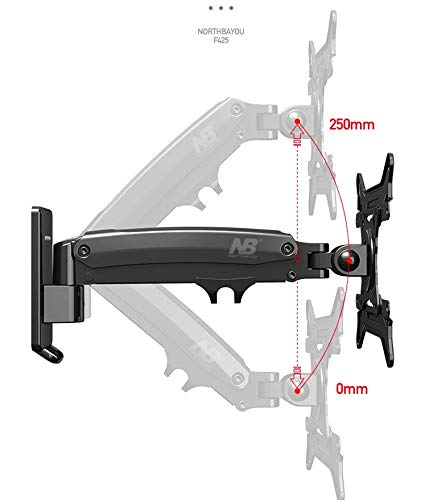 NB North Bayou Monitor Wall Mount LED & LCD TV Mount Gas Strut Arm Fits 27"- 45" Computer Monitors or TV from 6.6lbs to 28.6 lbs - Thumbnail 7