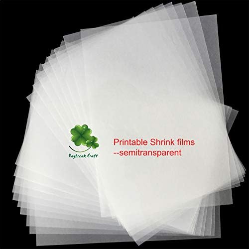 3MM Printable Shrink Films A4 Size Plastic Sheet for Ink Jet Printer- DIY Handicraft Supplies (10 Pieces/lot) (Semitransparent)