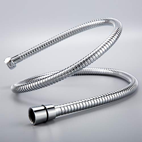 BARROCK Shower Hose 79-Inch Extra-Long Flexible Stainless Steel 304 for Handheld Showerhead and Hand Held Sprayer Head Wand Extension Replacement with Brass Swivel Connectors Anti-twist Chrome - Thumbnail 6