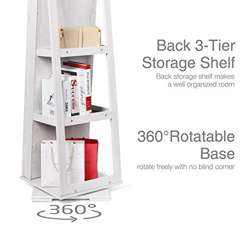 Titan Mall Armoire Jewelry Cabinet Standing Jewelry Organizer Jewelry Armoire with Mirror 360 Rotating Mirrored Jewelry Cabinet Armoire Mirror with Jewelry Storage - Thumbnail 2