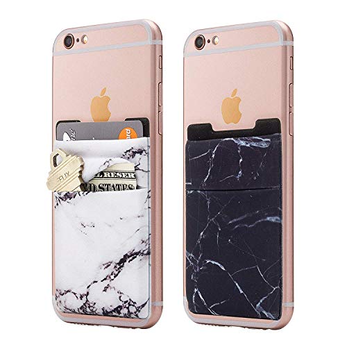 Cell Phone Card Holder Wallet Card Holder for Back of Phone Lid Pouch Ultra-Slim  Self Adhesive Card Holder Stick On Phone Sleeves with Pocket for iPhone/Smartphones/Samsung Galaxy