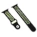 Ostart 38mm Replacement Band/Strap for Apple Watch Nike+, Sport Soft Silicone Wrist Strap with Ventilation Holes for iWatch Series 1 2,M/L Size(Black+Green)