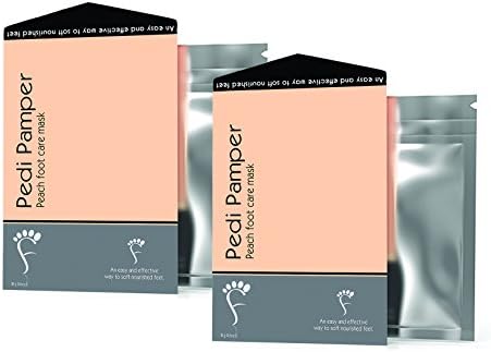 (2 Pair) Moisturizing Foot Mask by Pedi Pamper, Achieve smoother heels, Intensive &amp; Ultra repairing mask for sensitive and dry feet, Foot Care skin In Peach