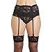 Sensphi Women's Lace Garter Belts and Stocking Sets (Black)