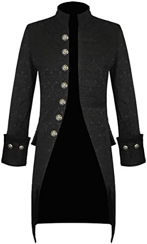 DarkrockMens Jacket Velvet Goth Steampunk Victorian Frock Coat Handmade