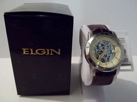 elgin automatic skeleton watch