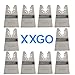 XXGO 10 Pcs Universal 2 Inch Stainless Steel Oscillating Multi Tool Rigid Scraper Blades for Paint, Grout Removal XG1010