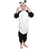 Silver Lilly Kids Panda Animal Costume - Childrens Plush One Piece Pajamas (T)