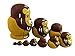Cute Lovely Animal Theme Big Belly Shape Handmade Wooden Russian Nesting Dolls Matryoshka Dolls Set 10 Pieces For Kids Toy Birthday Christmas Gift Homr Kids Room Decoration (Lion)