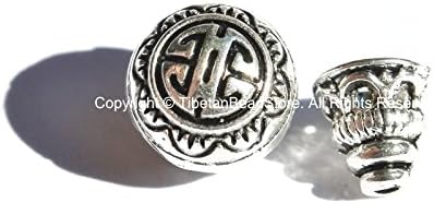 1 Set - Light Weight Tibetan Silver 3 Hole Guru Bead Set - Guru Beads - Mala Making Supplies