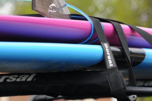 DORSAL Surfboard Kayak SUP Surf Roof Rack Tie Down Straps 15 FT (2) Black