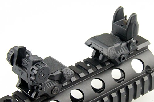 TACFUN Black Tactical Smart Polymer Front/Rear Combo Set Flip Up
