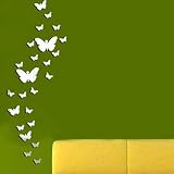 SwirlColor Butterfly Mirror Wall Stickers 36pcs Acrylic 3D Silver view 5