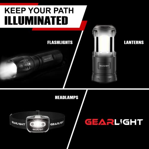 GearLight S1050 LED Flashlight Pack 2 Bright, Zoomable Tactical