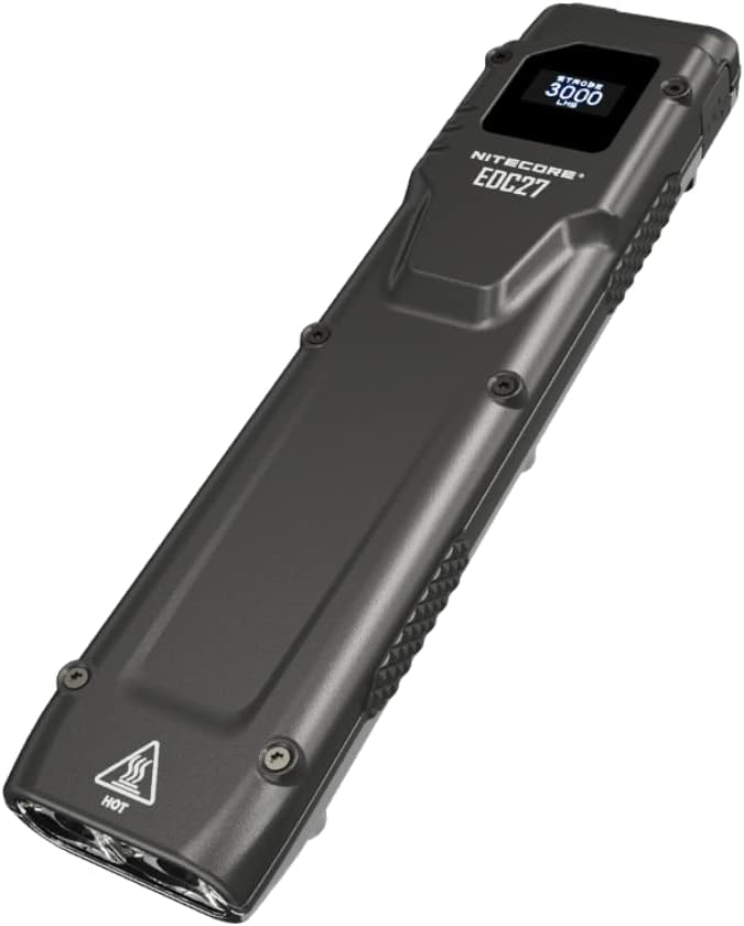 Nitecore EDC27 3100 Lumen Flashlight OLED Display USB-C Black Built-in Battery