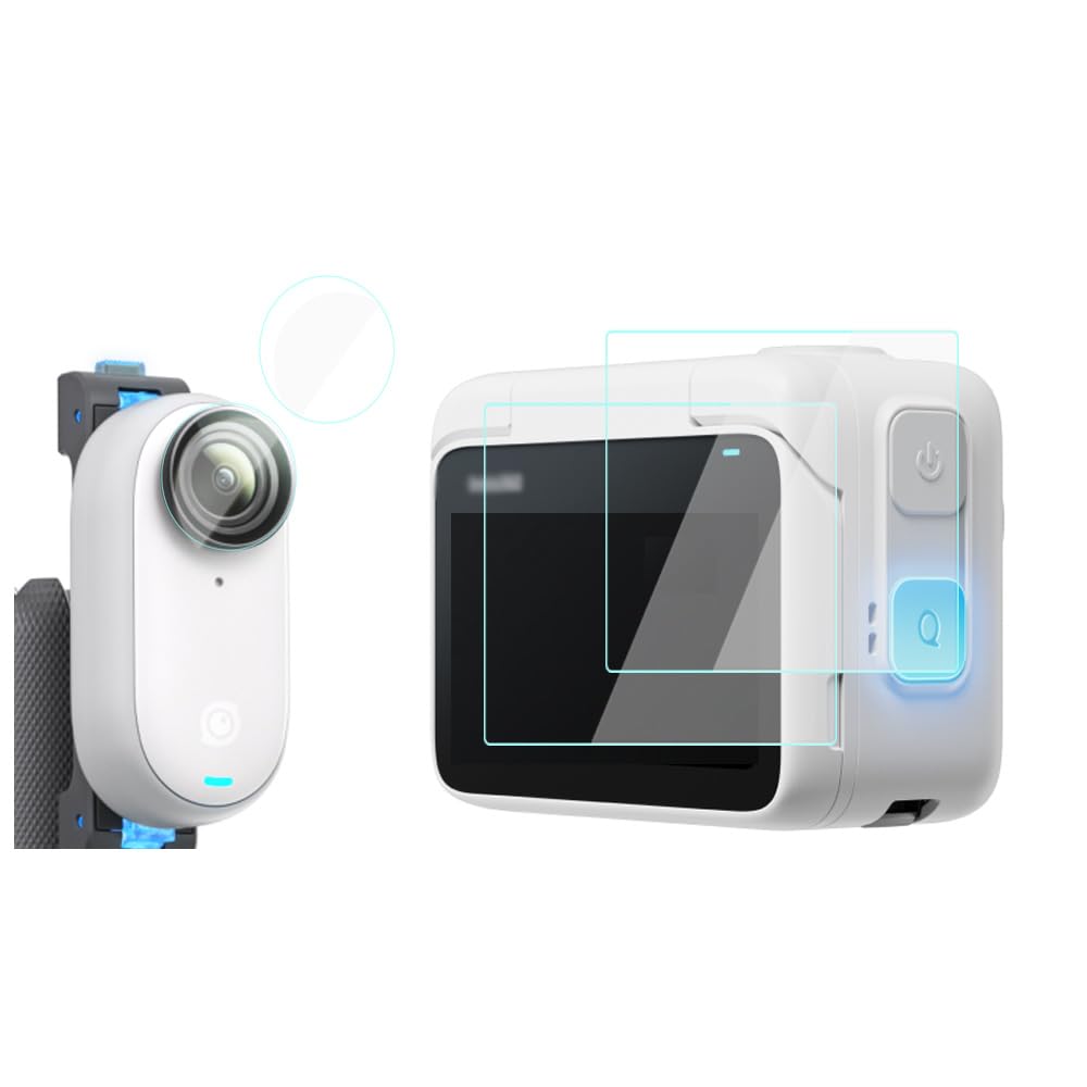 Screen Protector Compatible for Insta360 GO 3 Action Camera Lens & LCD Screen (2+2 Pack), 9H Tempered Glass Anti-Bubble Anti-scratch Ultra-Clear