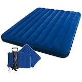 Intex Classic Downy Airbed Set with 2 Pillows and Double Quick Hand Pump, Queen (Sports)