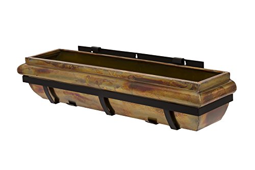 H Potter Rustic Copper Window Planter Box Garden Decor Flower 30"