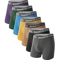 BAMBOO COOL Men's Ultra ComfortSoft Underwear, Moisture Wicking & Breathable No Ride Up Boxer Briefs with Fly, Multipack