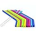 Tomnk Reusable Silicone Drinking rubber Straws, Extra Long Flexible Straws with Cleaning Brushes - for 20 30 oz Tumblers RTIC/Yeti - 12Pieces - BPA Free