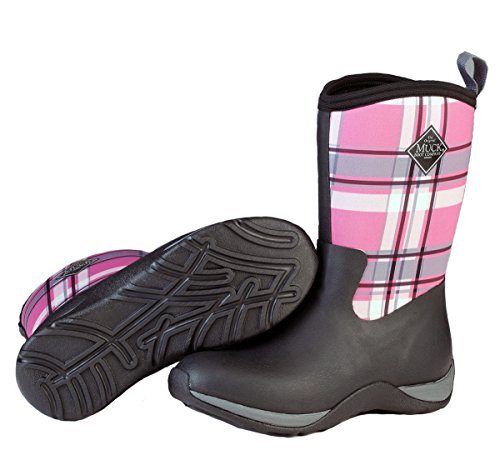 Muck Boot Women's Arctic Weekend Mid Snow, Black/Pink Plaid, 7 M US