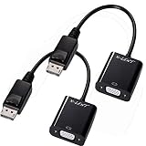 X-LENT DisplayPort to VGA Active Adapter DP to VGA Male to Female Converter 2 Pack