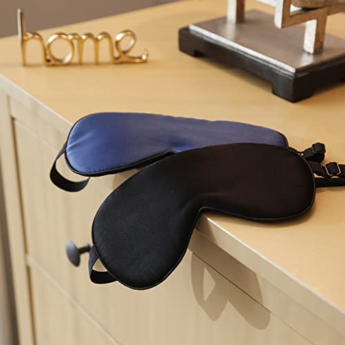 LaCourse 100% Grade 6A Mulberry Silk Sleep Eye Mask for Sleeping - Dual-Sided Natural Silk, Adjustable Strap, Breathable & Ultra-Soft, Gentle on Skin, Green-Flower