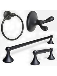 WholesalePlumbing 4-Piece Bathroom Hardware Accessory Set With 24" Towel Bar