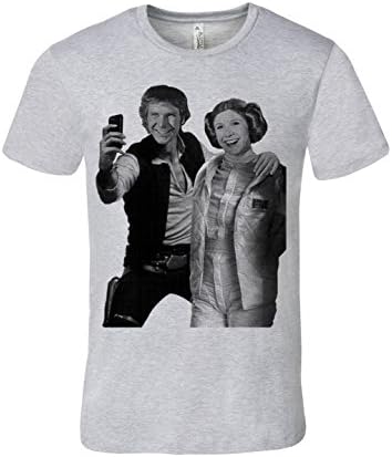 Mission Thread Clothing Mens Star Wars Han Solo Pricess Leia Selfie T-Shirt (Large, athletic heather)