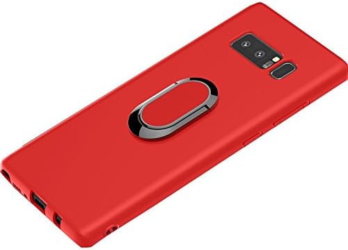 Homring Galaxy Note 8 Stand Case,360 Degrees Rotation with Ring Grip Holder Soft TPU Phone Cover for Samsung Galaxy Note 8 6.3 inch, Compatible for Car Magnet Mount Stand (Red)