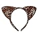 LUX ACCESSORIES Halloween Cat Kitty Cosplay Party Costume Leopard Fabric Ears Bow Tie Tail (3pcs)