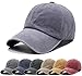 Aedvoouer Men Women Baseball Cap Vintage Washed Distressed Hats Twill Plain Adjustable Dad-Hat (Grey)