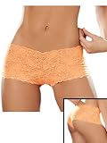 Sexy Hot Orange Lace Boy Shorts Panties